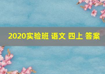 2020实验班 语文 四上 答案